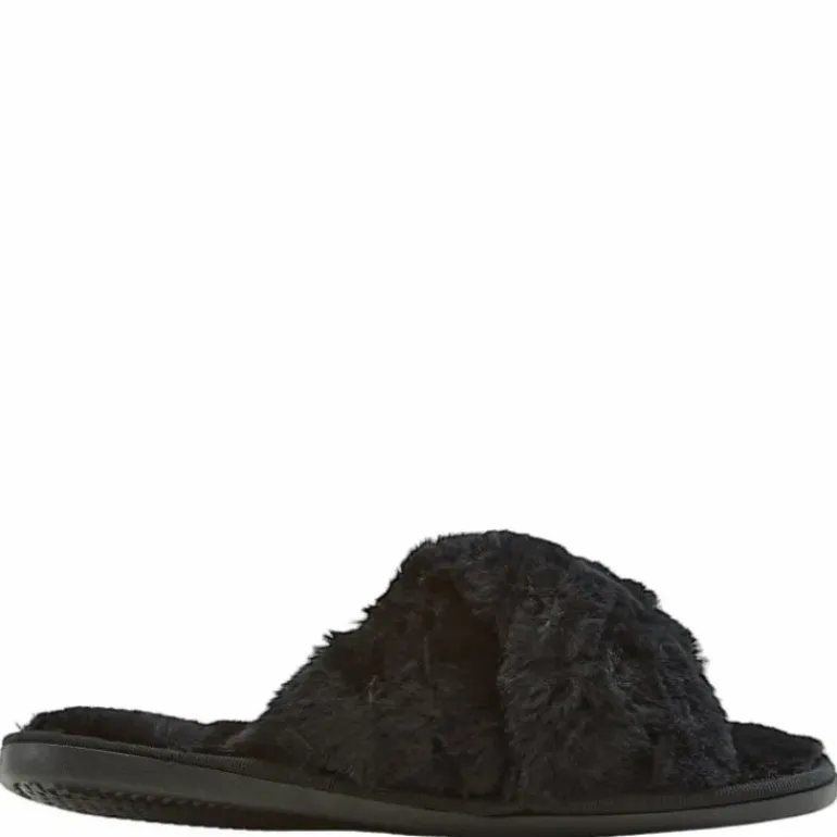 Brahny W Plush Slipper Black