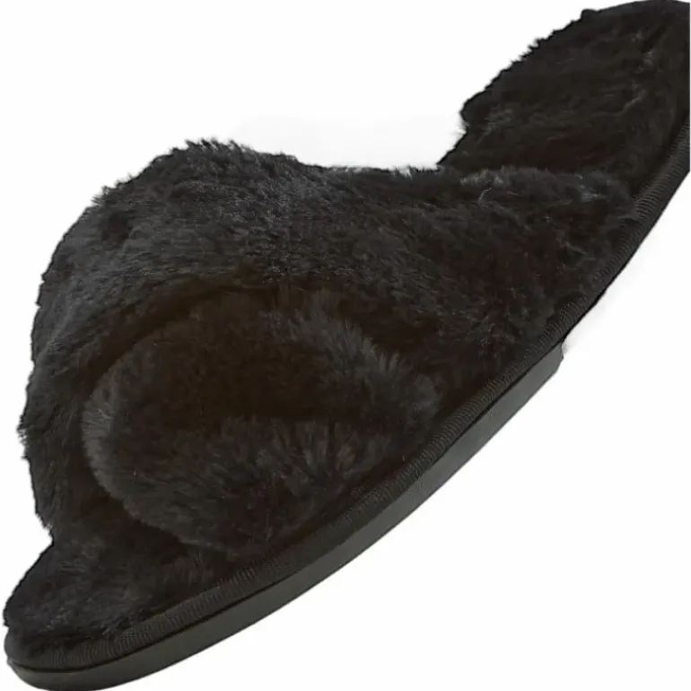 Brahny W Plush Slipper Black