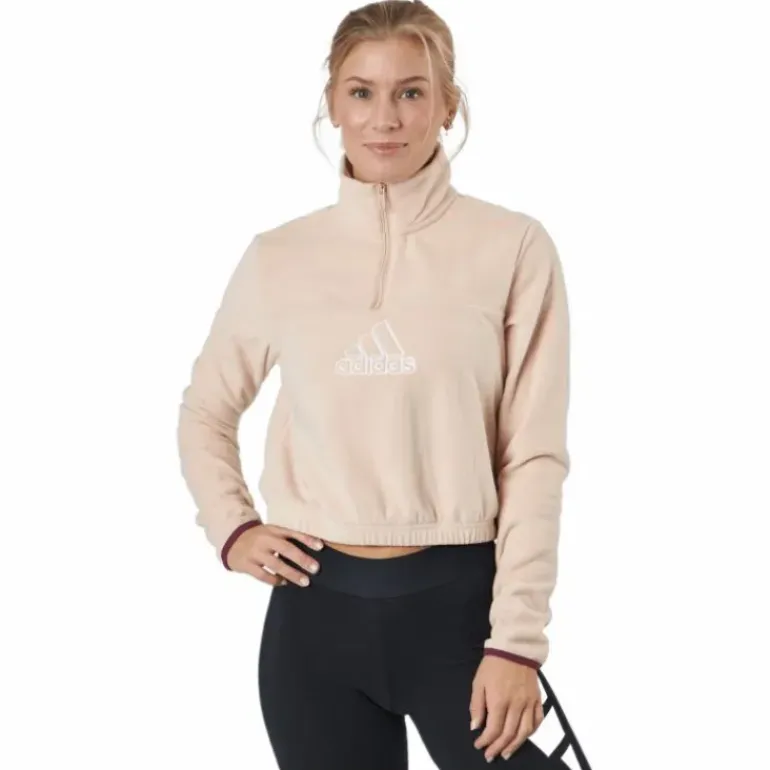 Brand Love Polarfleece Half-Zip Sweatshirt Halo Blush / White / Victory Crimson