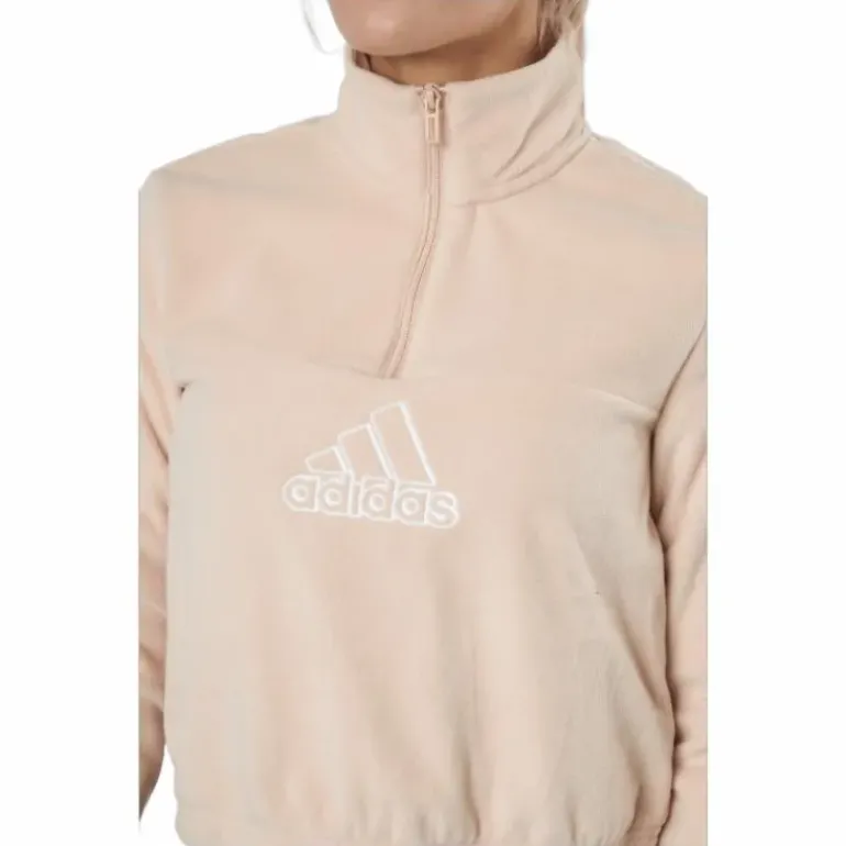 Brand Love Polarfleece Half-Zip Sweatshirt Halo Blush / White / Victory Crimson