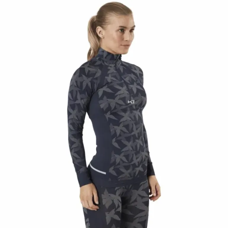 Butterfly Half-Zip Shirt Blue