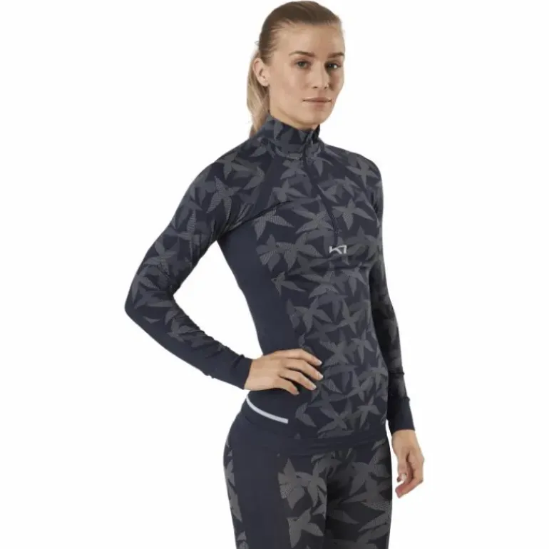 Butterfly Half-Zip Shirt Blue