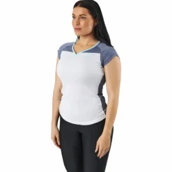 Cap Sleeve Top Play White Blue