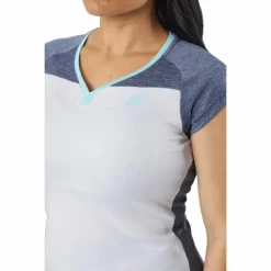 Cap Sleeve Top Play White Blue