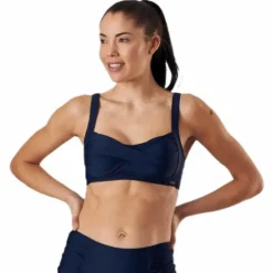 Capri Twisted Solid Soft Bra Blue
