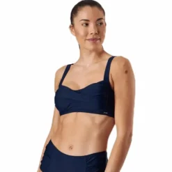 Capri Twisted Solid Soft Bra Blue