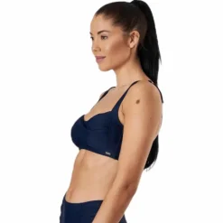 Capri Twisted Solid Soft Bra Blue