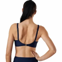 Capri Twisted Solid Soft Bra Blue