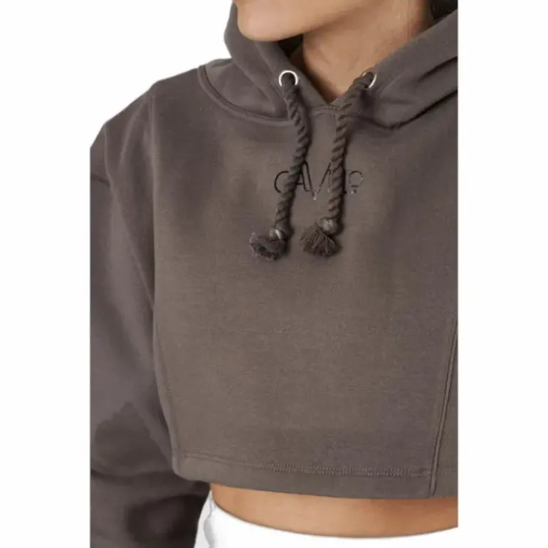 Chill Lounge Cropped Hoodie Taupe
