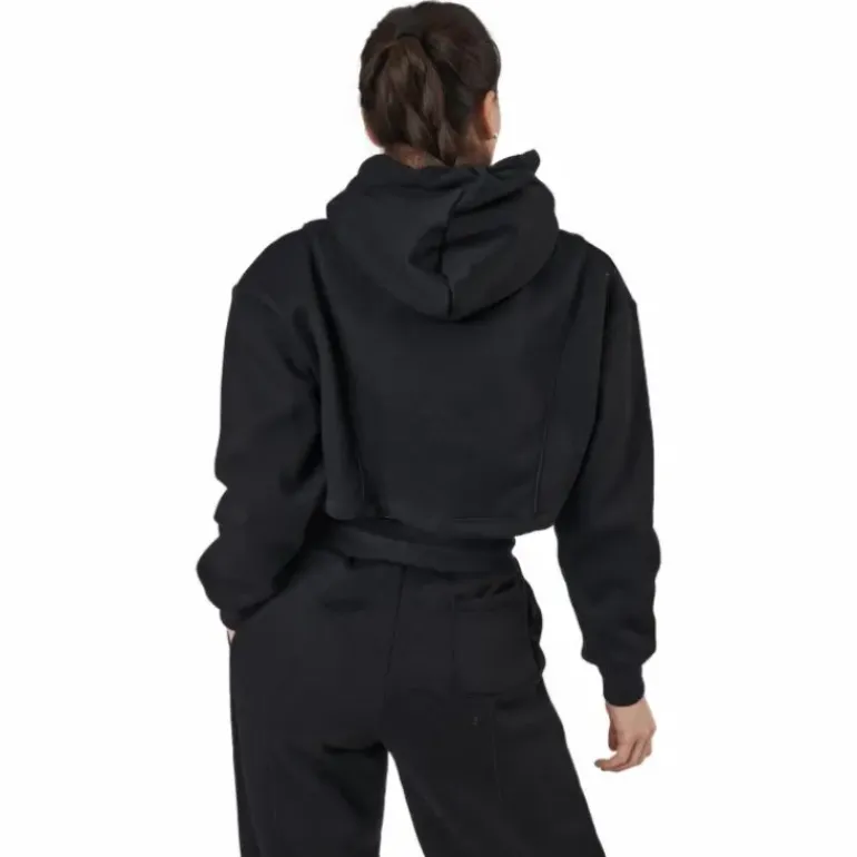Chill Lounge Cropped Hoodie Black