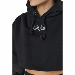 Chill Lounge Cropped Hoodie Black
