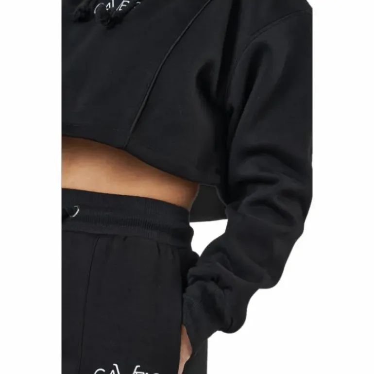 Chill Lounge Cropped Hoodie Black