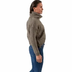 Chunky L/S Rollneck Pullover Beige