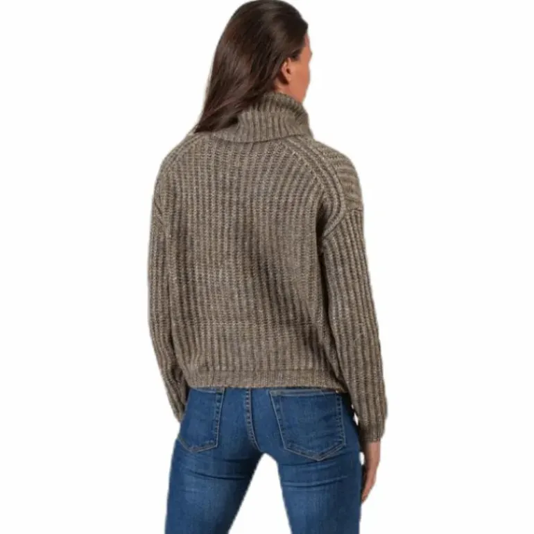 Chunky L/S Rollneck Pullover Beige