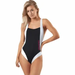 Ck Blocking Plunge Back Swimsuit Black