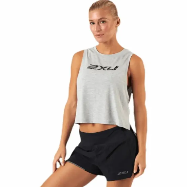 Contender Crop Tank-W Grey