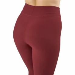 Control Rib Tights Oxblood Red