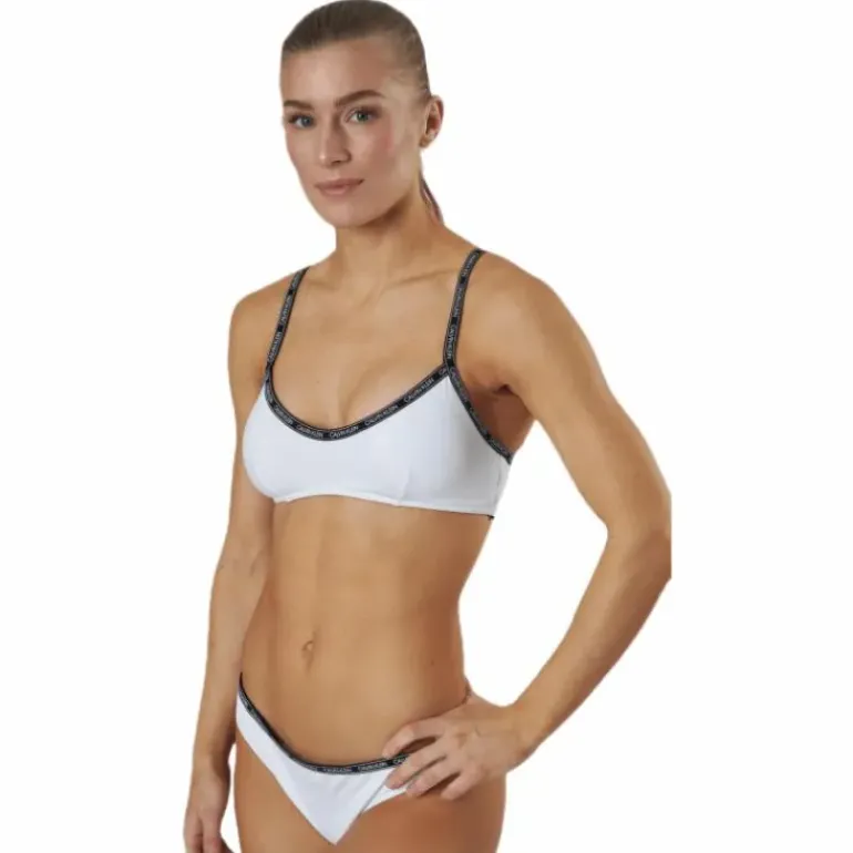 Core Logo Tape Bralette-Rp White