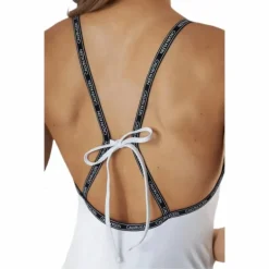 Core Logo Tape Square Neck Swimsuit White