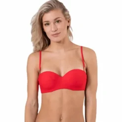 Core Solid Structured Bandeau Red