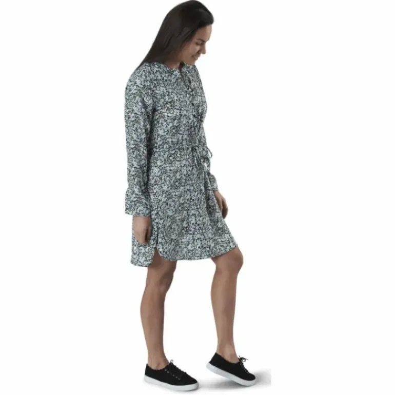 Cory L/S V-Neck Tunic Wvn Blue