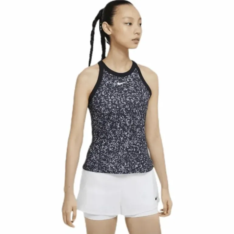 Court Dry Printed Tank White/Black