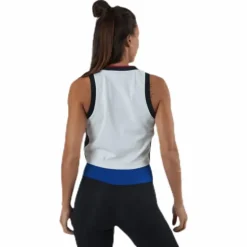 Crop Tommy Tank Top Blue/White