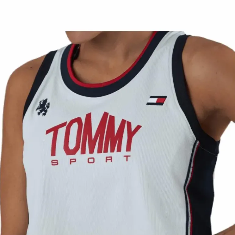 Crop Tommy Tank Top Blue/White