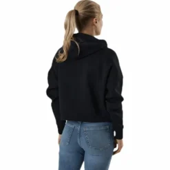 Cropped Hoody Flag Logo Black