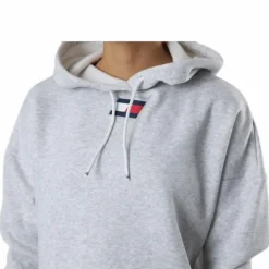 Cropped Hoody Flag Logo Grey