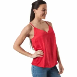 Debbie Singlet Wvn Red