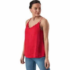 Debbie Singlet Wvn Red