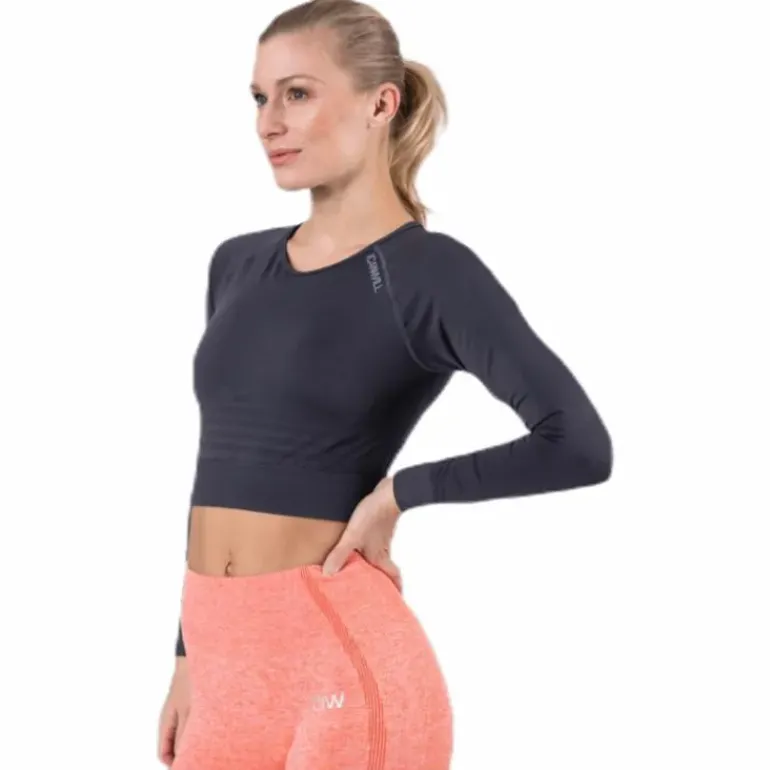 Define Seamless L/S Crop Top Grey