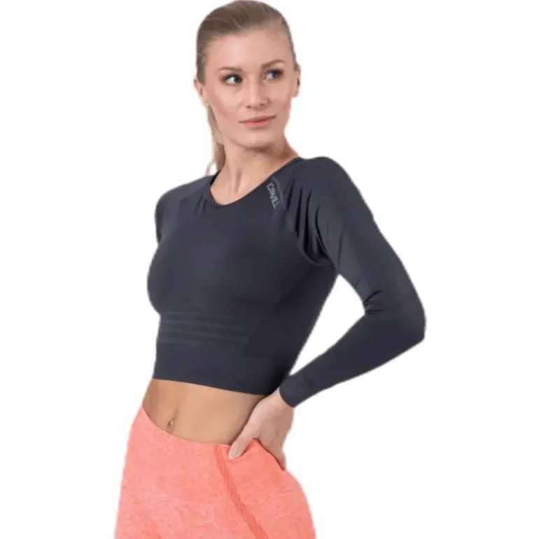 Define Seamless L/S Crop Top Grey