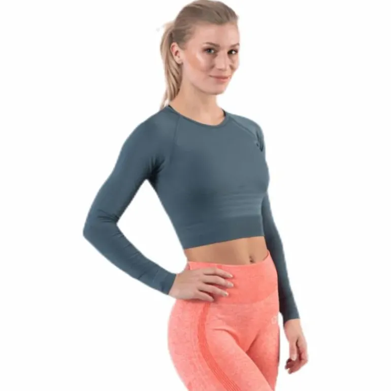 Define Seamless L/S Crop Top Green