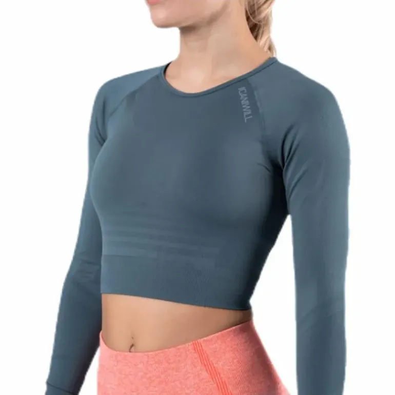Define Seamless L/S Crop Top Green