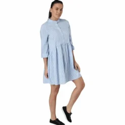 Ditte Life Stripe 3/4 Dress W White