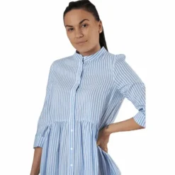 Ditte Life Stripe 3/4 Dress W White