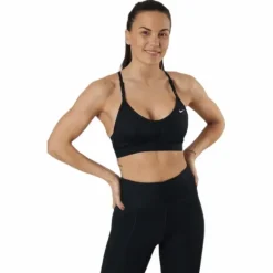 Dri-FIT Indy Women's Light-Support Padded V-Neck Sports Bra BLACK/BLACK/BLACK/WHITE