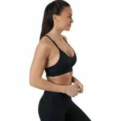 Dri-FIT Indy Women's Light-Support Padded V-Neck Sports Bra BLACK/BLACK/BLACK/WHITE