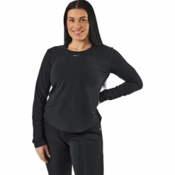 Dri-FIT One Luxe Women's Standard Fit Long-Sleeve Top BLACK/REFLECTIVE SILV