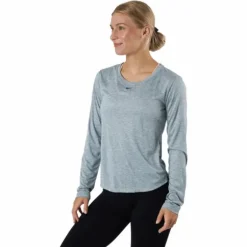 Dri-FIT One Women's Standard Fit Long-Sleeve Top PARTICLE GREY/HTR/BLACK