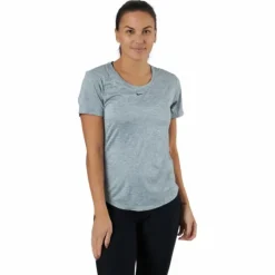 Dri-FIT One Women's Standard Fit Short-Sleeve Top PARTICLE GREY/HTR/BLACK