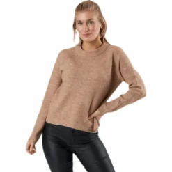 Ellen Ls O-Neck Knit Beige