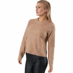 Ellen Ls O-Neck Knit Beige