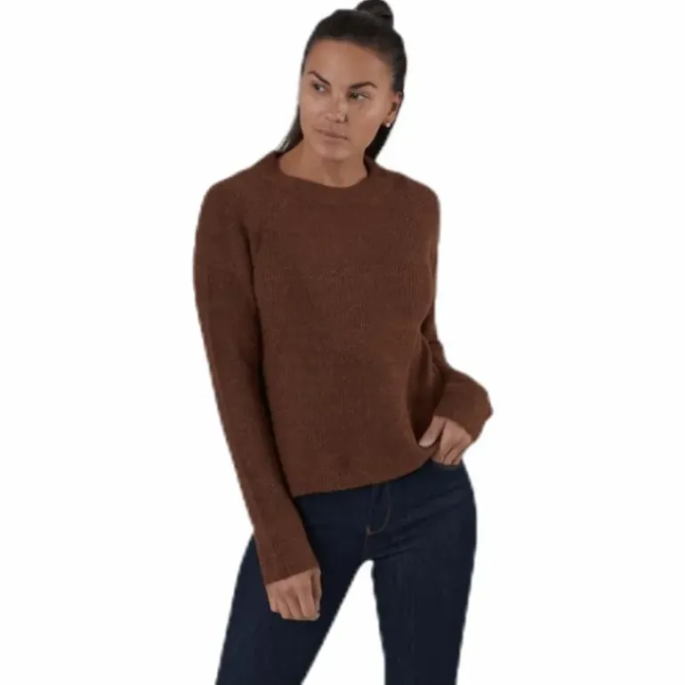 Ellen Ls O-Neck Knit Brown