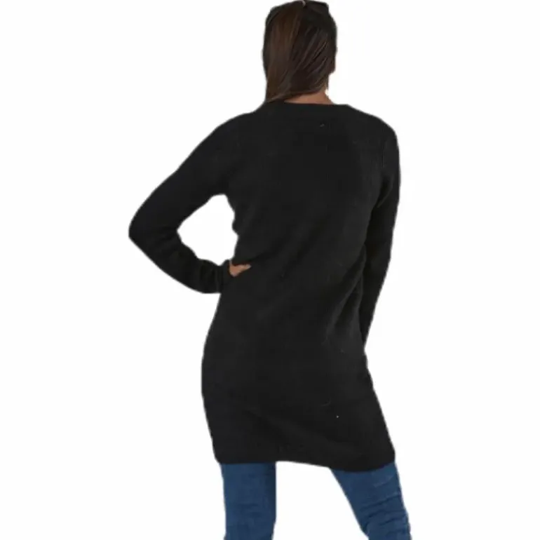 Ellen Ls V-Neck Knit Dress Black