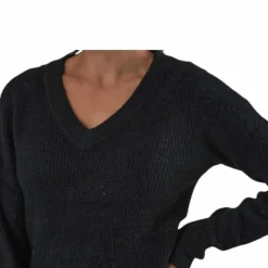 Ellen Ls V-Neck Knit Dress Black