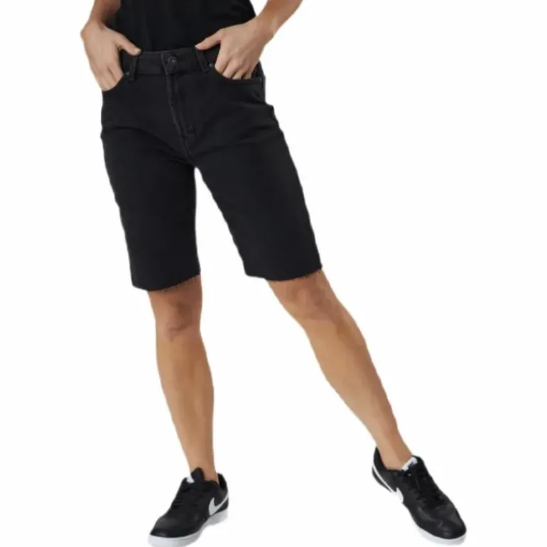 Emily Hw Long Shorts Raw Bb Mas0033 Black