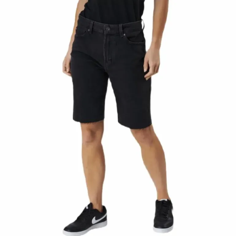 Emily Hw Long Shorts Raw Bb Mas0033 Black